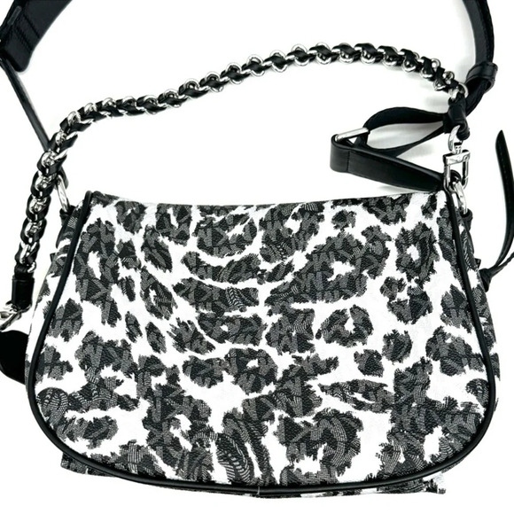 Michael Kors Medium Slater Sling Pack Chain Messenger Crossbody Bag Black Multi - Picture 7 of 9